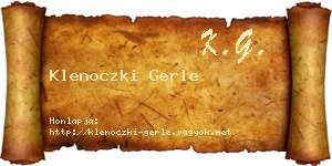 Klenoczki Gerle névjegykártya